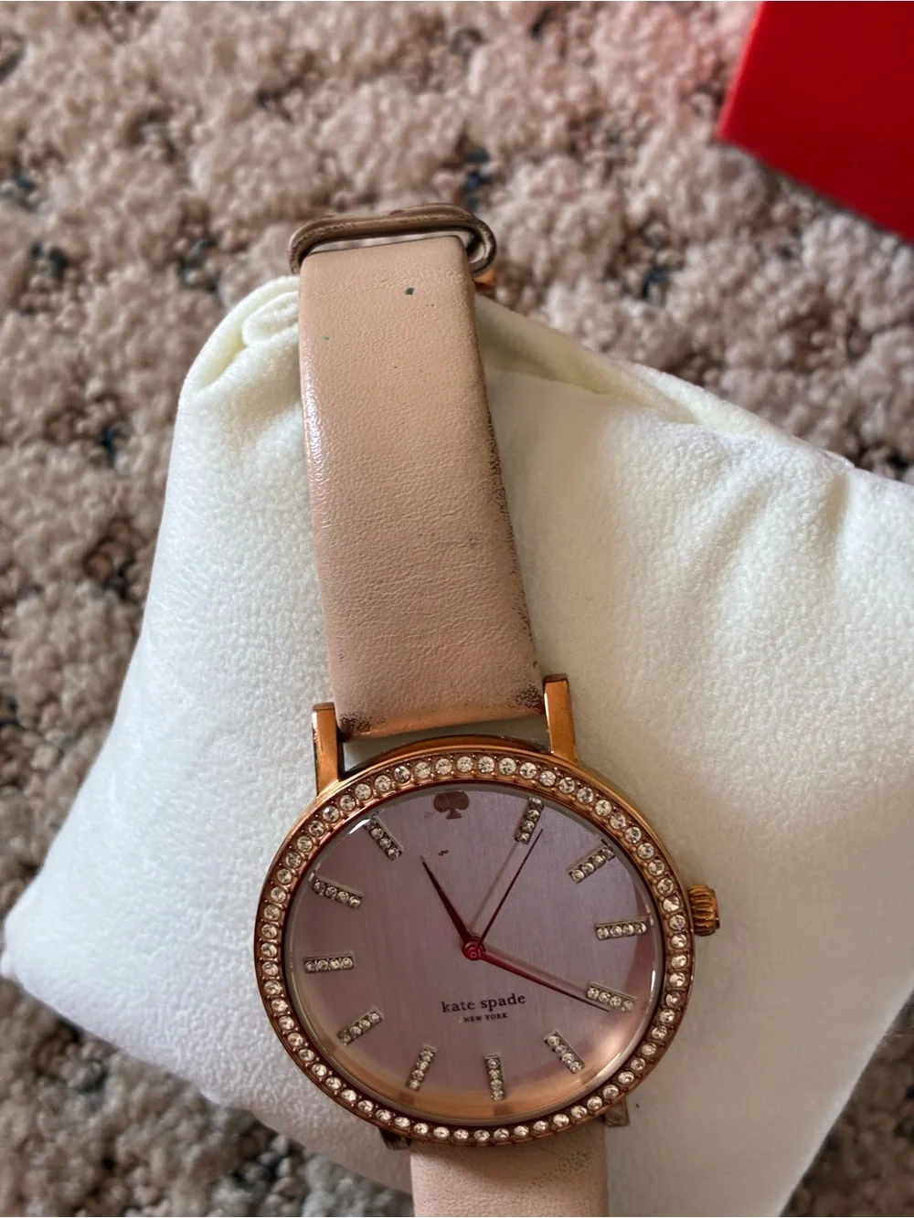 kate spade Rose Gold Case Watch with Blush and Olive Straps